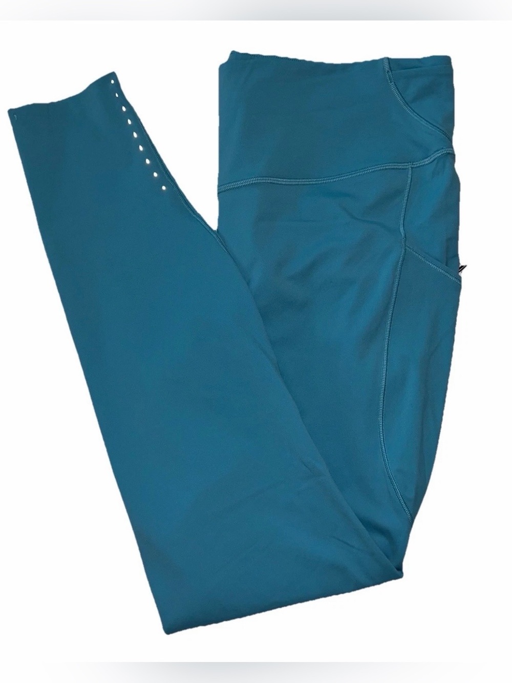 NWT LULULEMON SIZE 14 FAST & FREE HIGH RISE 28”L TIGHT POCKETS WASHED BLUE $128